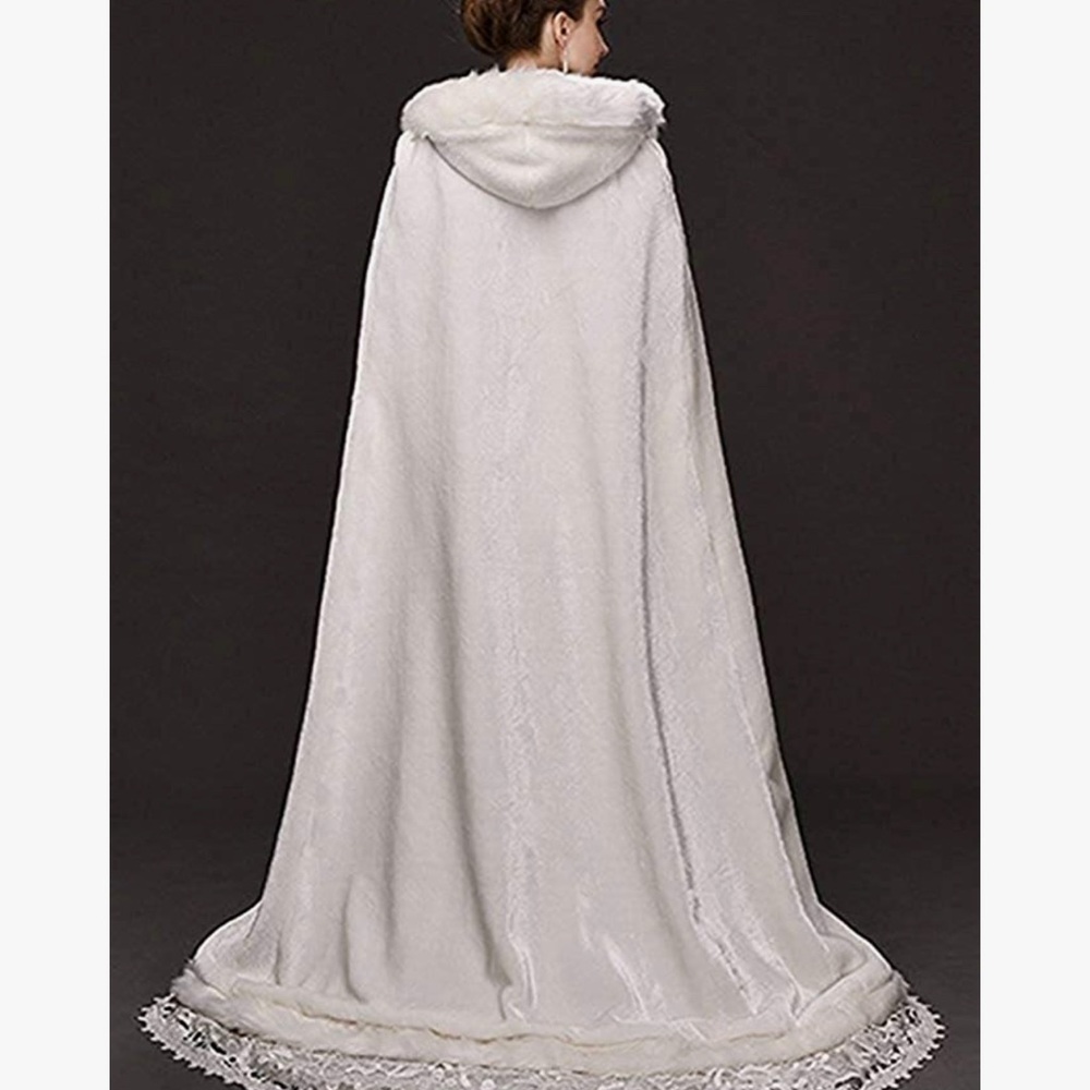 White Velvet bride cape size small/medium